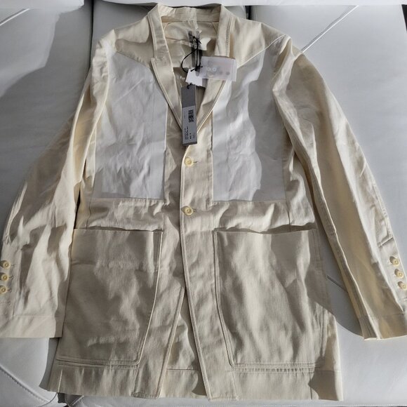 RICK OWENS Multi color cotton jacket (cream, sand) IT Man's 50, US 40